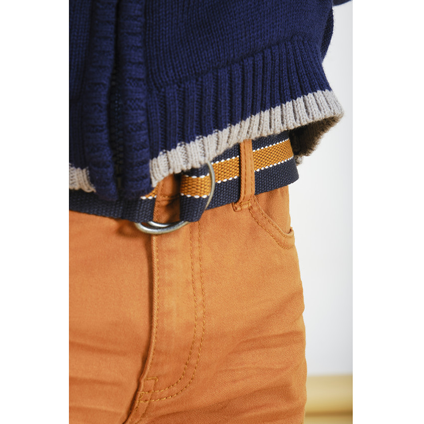 Pantalon en toile surteint à ceinture amovible pour enfant garçon 