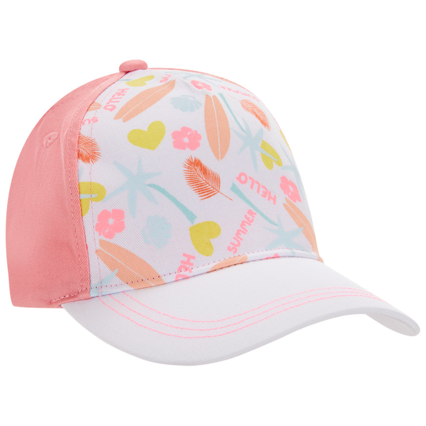 casquette bicolore à imprimé fantaisie summer pour fille - rose