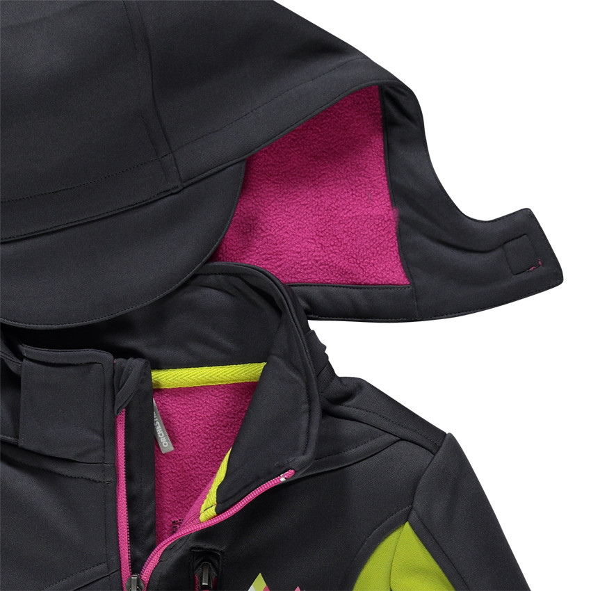 Junior - Veste de ski (softshell) doublée micropolaire à capuche amovible  