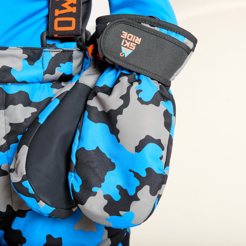 Moufles de ski imprimé camouflage pour garçon