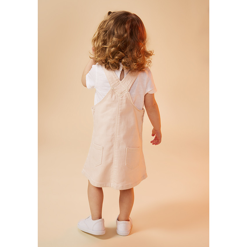 Robe en denim avec broderies fleurs pour bébé fille 