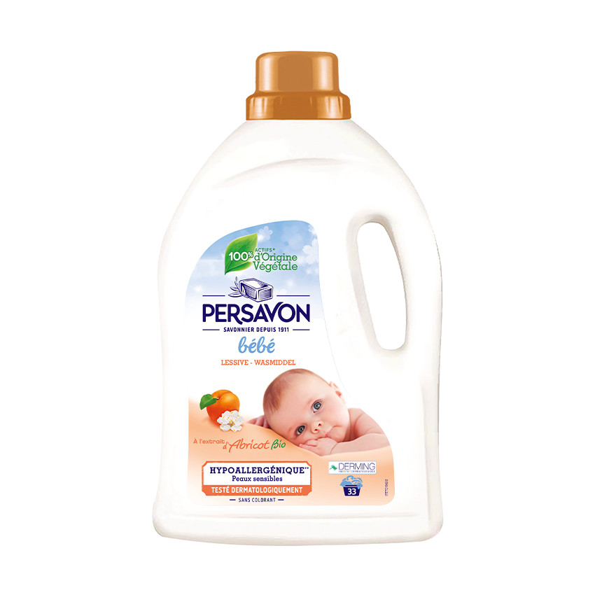 Lessive bébé hypoallergénique à l&#39;extrait d&#39;abricot bio 1500ml