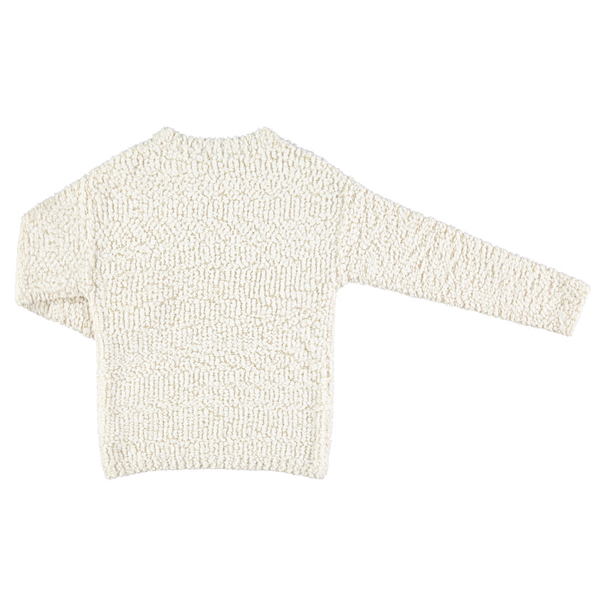Junior - Pull en tricot pop-corn avec lettre patchée 