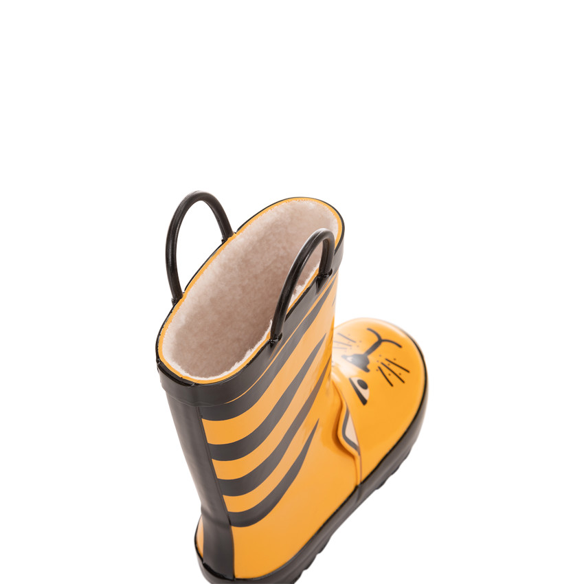 Bottes de pluie en caoutchouc visuel tigre avec détails fantaisie pour garçon Main Bottes de pluie en caoutchouc visuel tigre avec détails fantaisie pour garçon