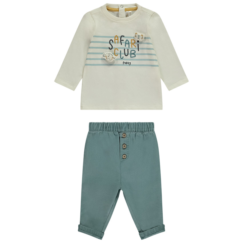 Ensemble 2 pièces avec t-shirt rayé fantaisie pour bébé garçon 