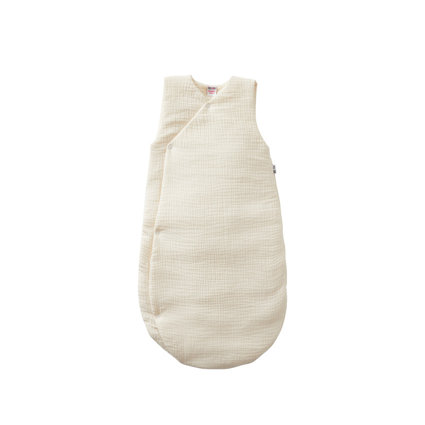 Gigoteuse kimono sans manches double gaze de coton 6-18M - Mousse de lait 
