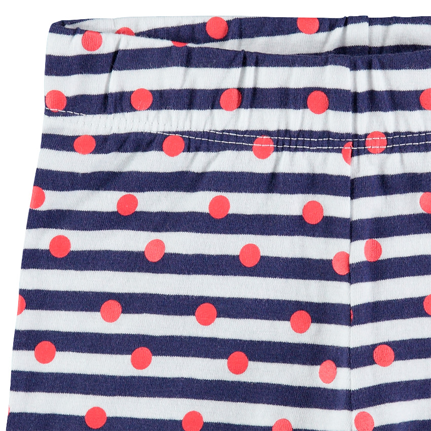 Ensemble avec tunique printée et legging court rayé 