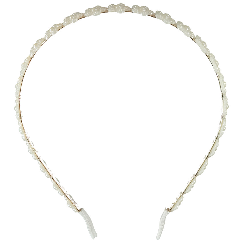 Serre-tête à fleurs en perles nacrées pour fille 