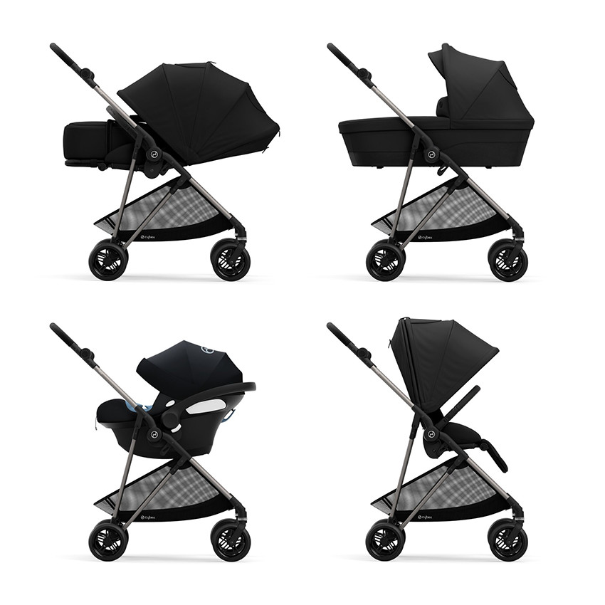 Poussette Melio châssis bronze - Deep Black 
