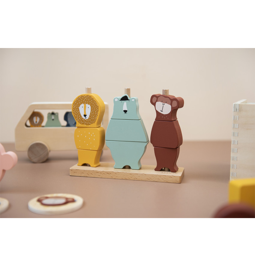 Puzzle animaux en bois à empiler 
