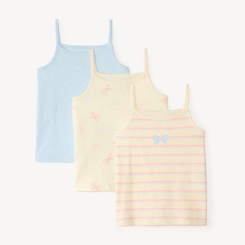 Lot de 3 débardeurs à bretelles fantaisie pour fille