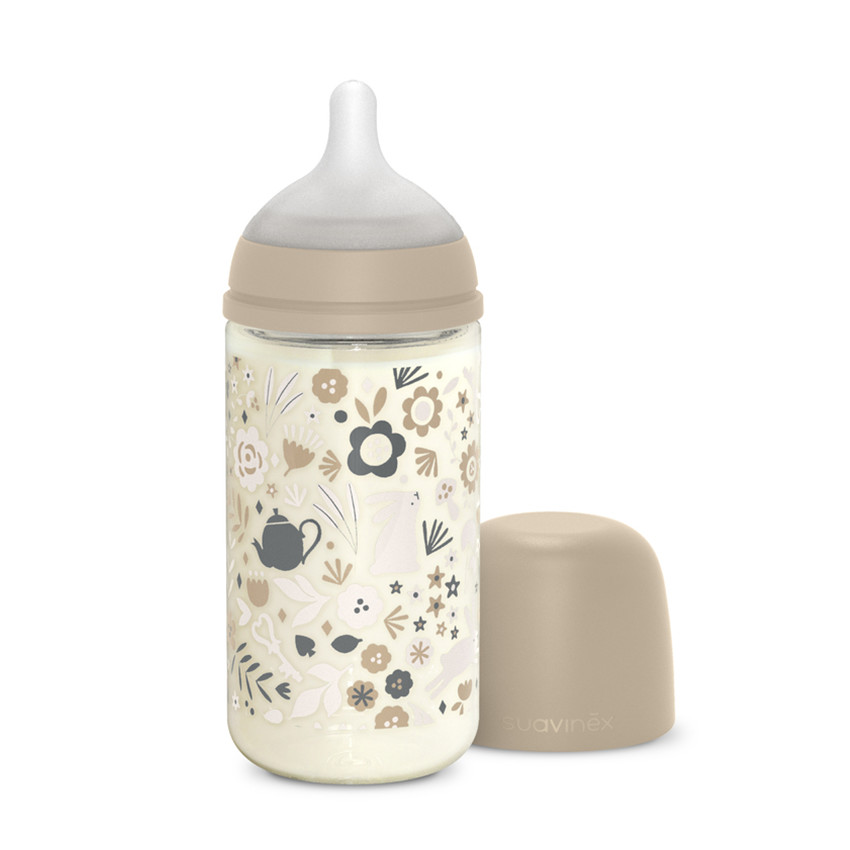 Biberon en verre avec tétine symétrique SX Pro M 240ml Wonderland Beige 