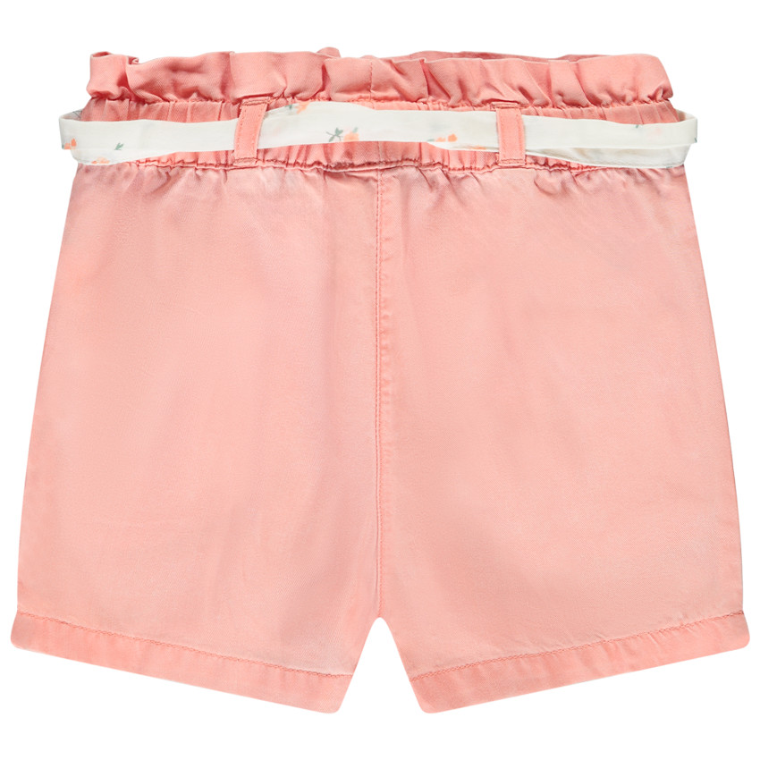 Short en toile avec ceinture à nouer pour bébé fille 