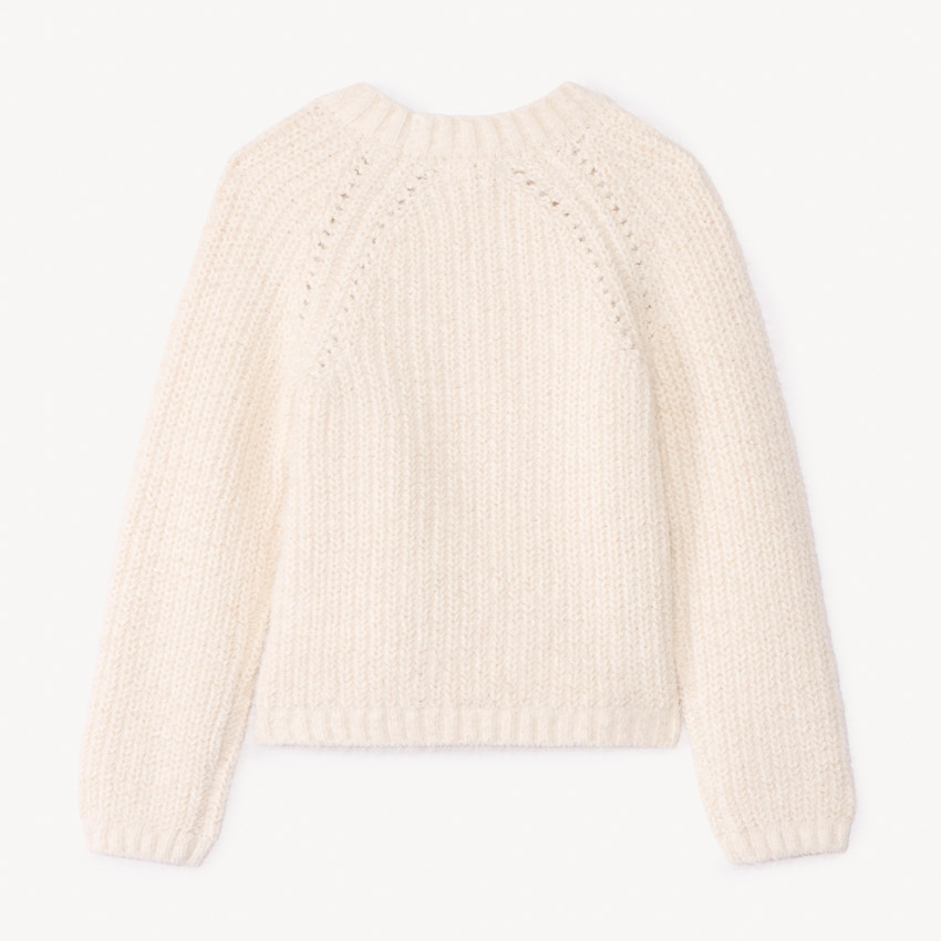 Pull en tricot perlé scintillant et brodé pour fille 