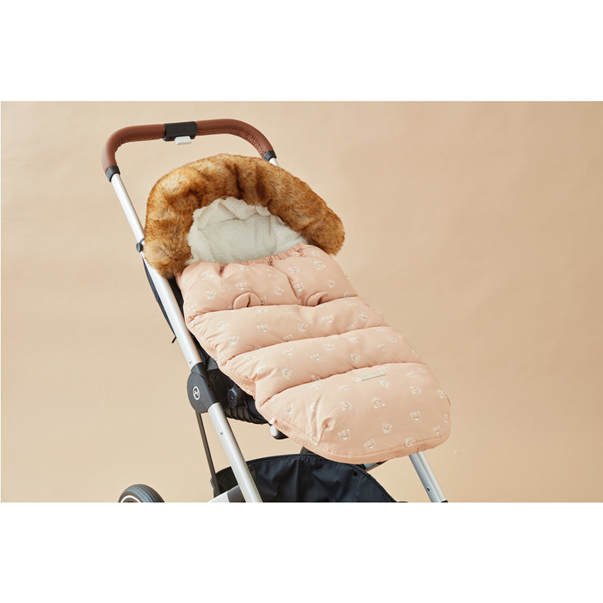 Chancelière en toile étanche imprimé félins 6-36M capuccino 