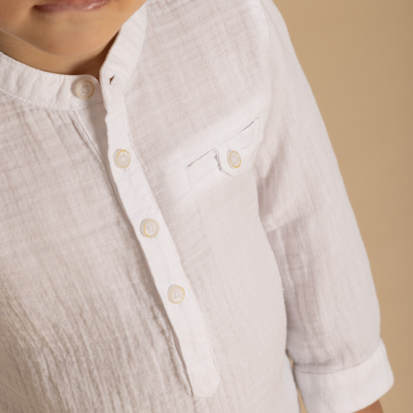 Chemise manches longues en double gaze pour bébé garçon 