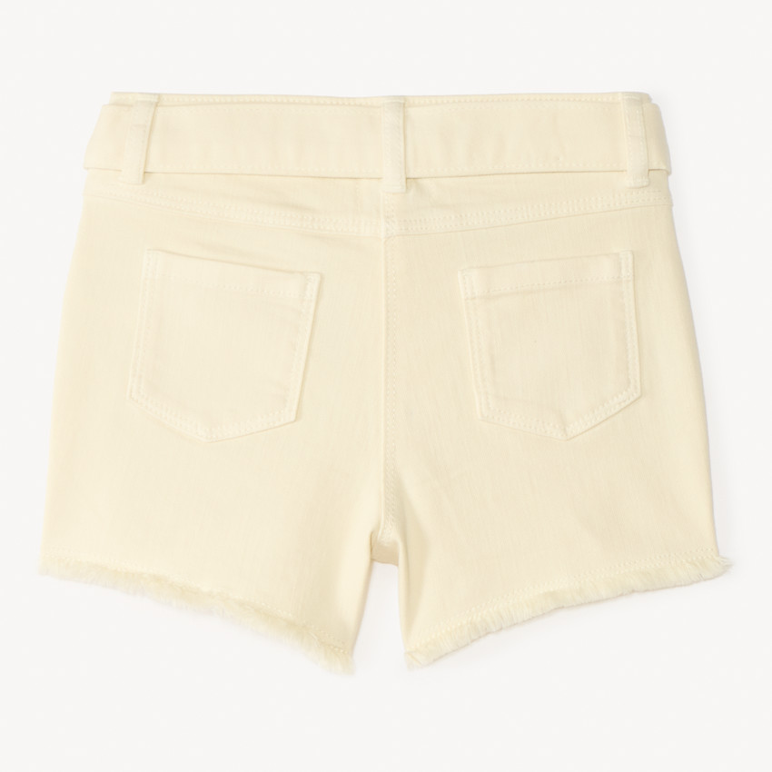 Short en jean avec détails brodés et ceinture à nouer pour fille  