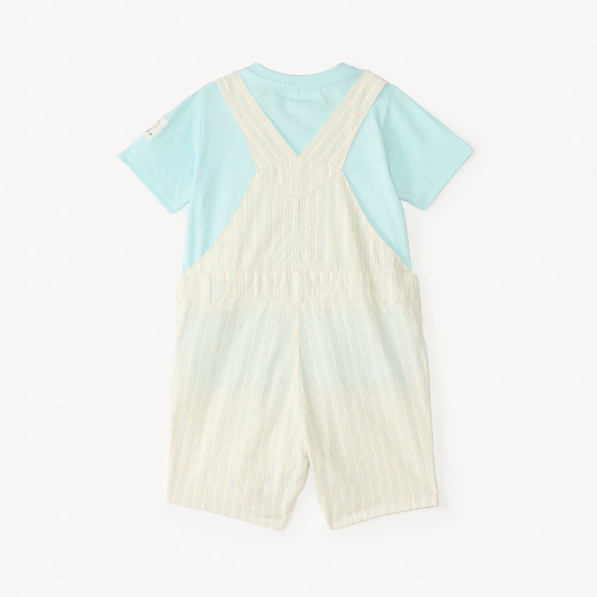 Ensemble salopette et t-shirt manches courtes uni pour bébé garçon 