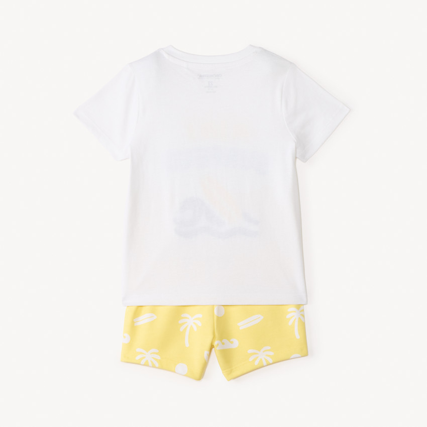 Ensemble 2 pièces t-shirt manches courtes + short imprimé surf pour bébé garçon 