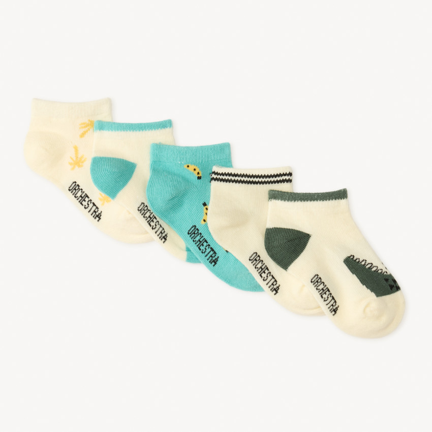 Lot de 5 paires de chaussettes motif jungle pour bébé garçon