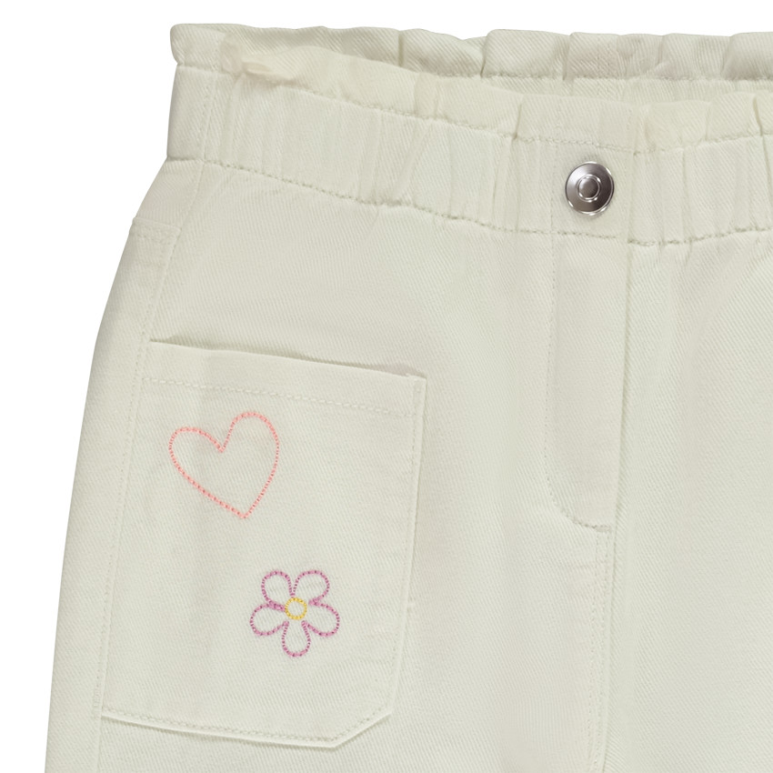 Jean mom fit avec broderies pour fille 
