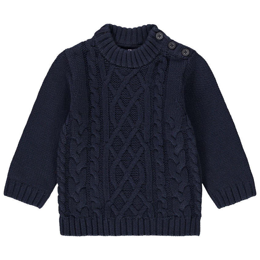 Pull en tricot fantaisie torsadé pour bébé garçon