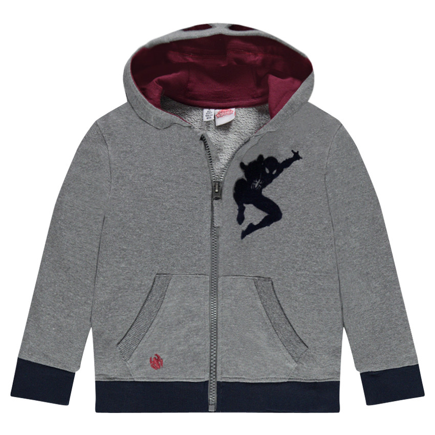 Gilet zippé en molleton Marvel print Spiderman avec capuche fantaisie 