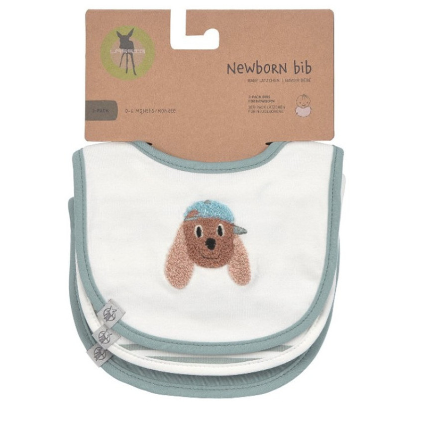 Lot de 3 bavoirs naissance Tiny Team Dog 