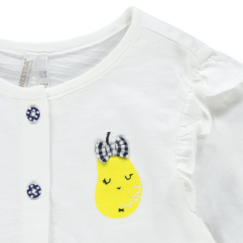 Gilet en coton à poire printée et noeud au dos 