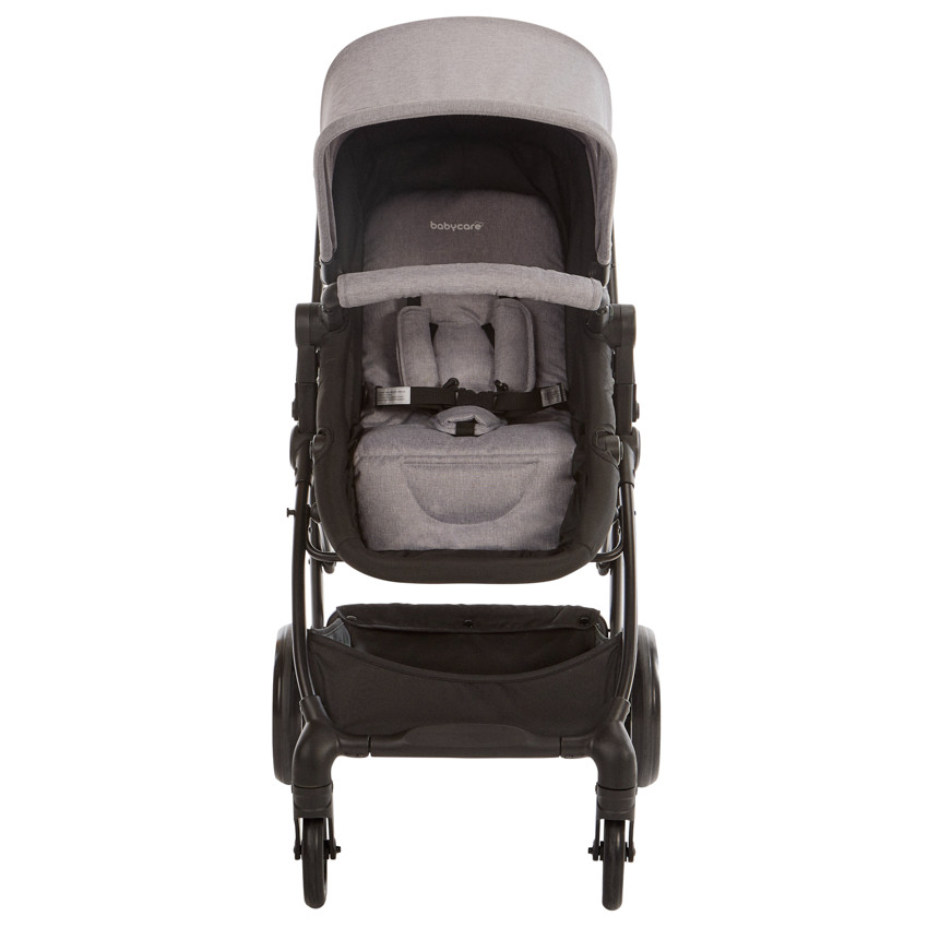 Poussette trio combinee avec siege auto et couffin gris chine noir Babycare