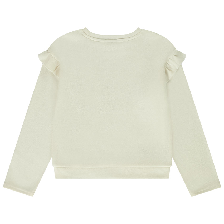 Sweat à manches volantées et sequins pour fille 