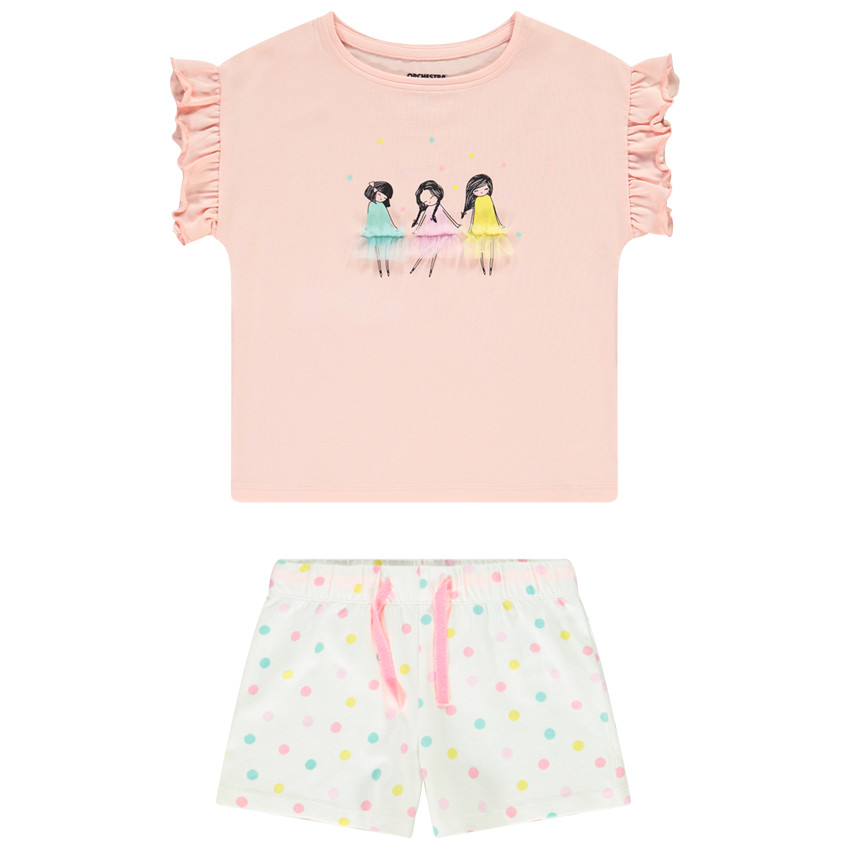 Pyjama t-shirt + short pour fille 