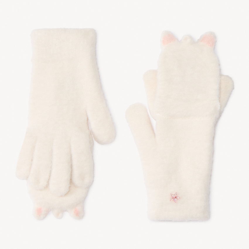 Gants 2 en 1 Licorne effet fourrure pour fille