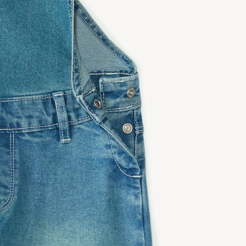 Salopette longue coupe large en jean pour fille 