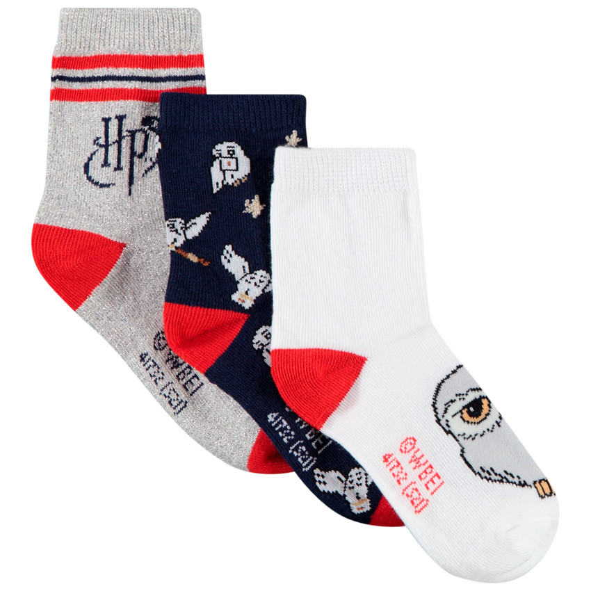 Lot de 3 paires de chaussettes Hedwige Harry Potter