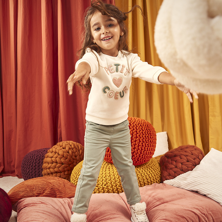 Sweat en molleton patchs bouclettes pour bébé fille 