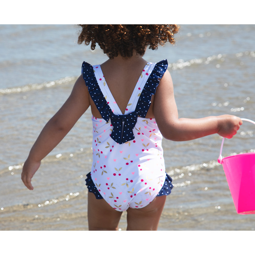 Maillot de bain 1 pièce imprimé cerises pour bébé fille 