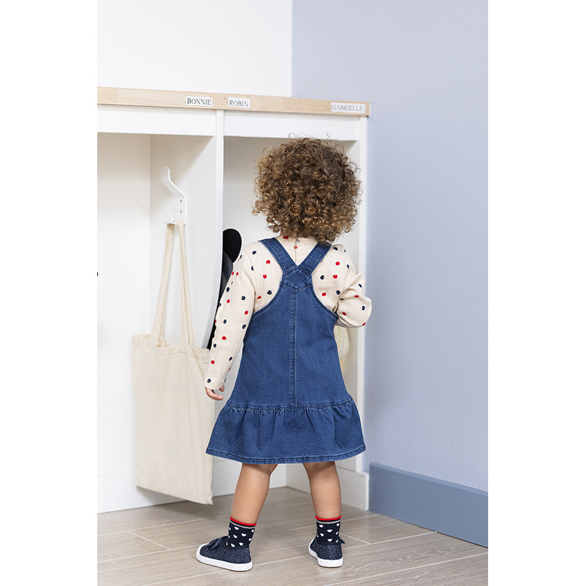 T-shirt manches longues en maille pointelle coton pour bébé fille 