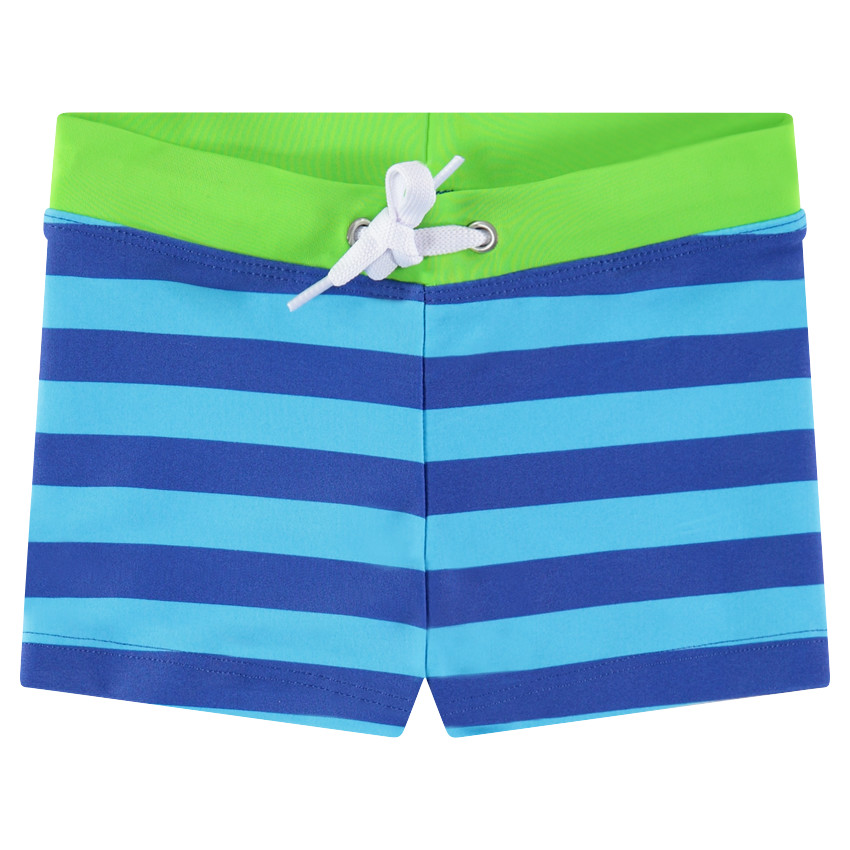 Boxer de bain rayé avec taille contrastée