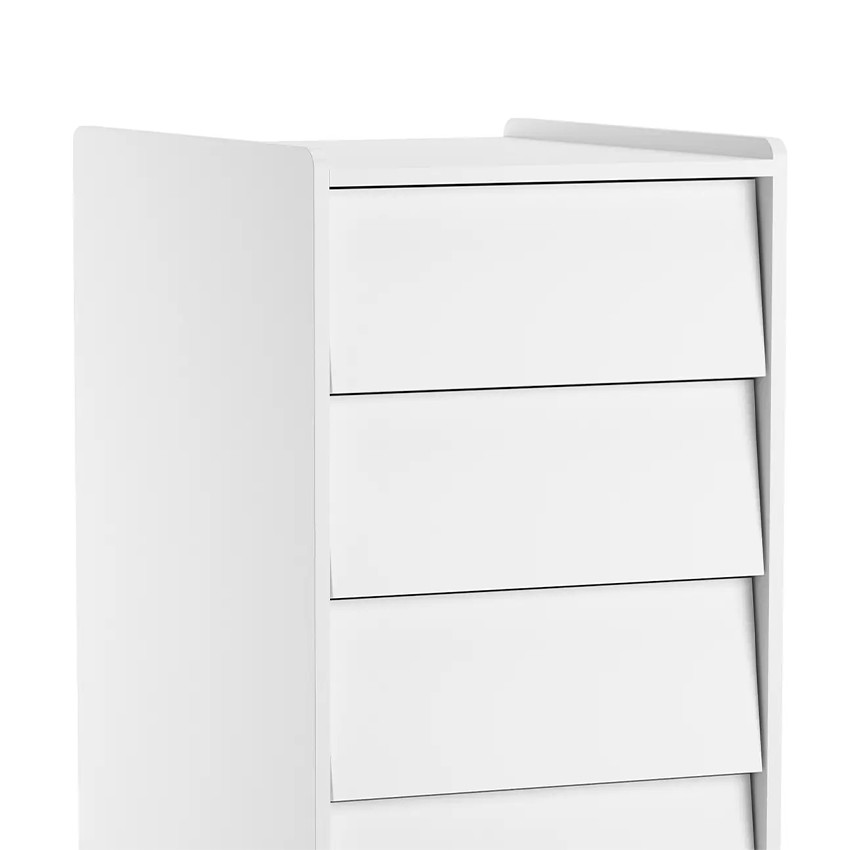 Chiffonnier à 5 tiroirs Vintage blanc/chêne 