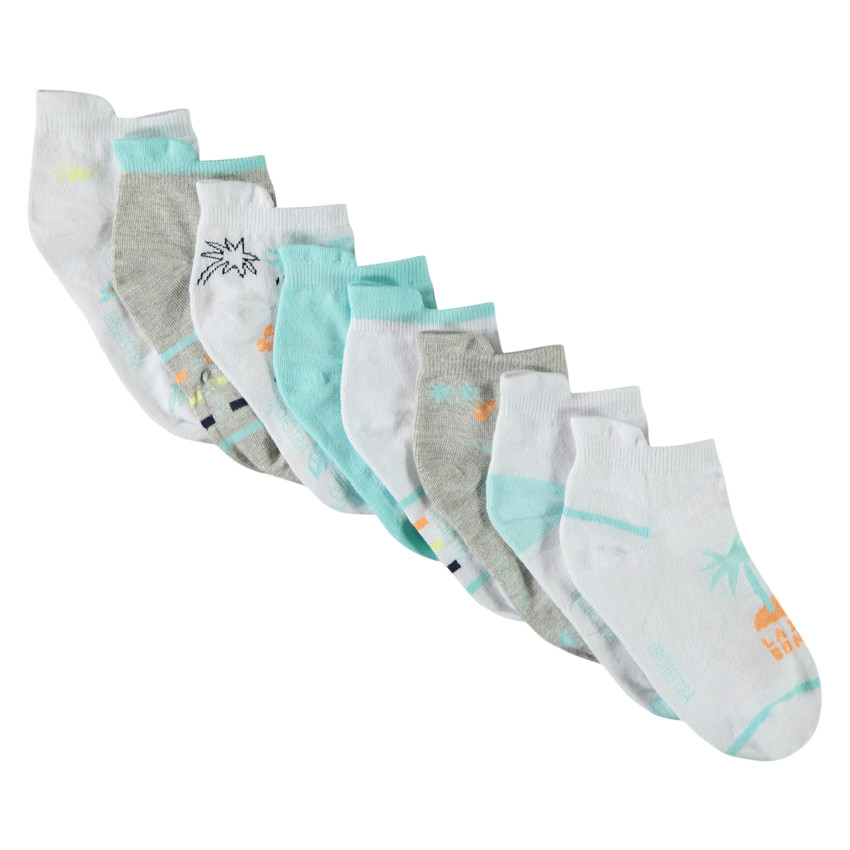 Lot de 8 paires de chaussettes courtes fantaisie pour garçon
