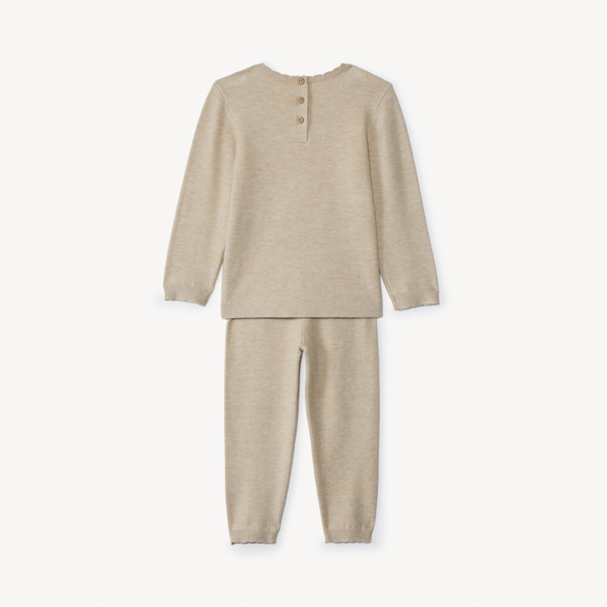 Ensemble 2 pièces total look en tricot pour bébé fille 