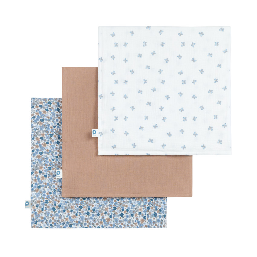 Lot de 3 lange en gaze de coton - Tiny Flowers 