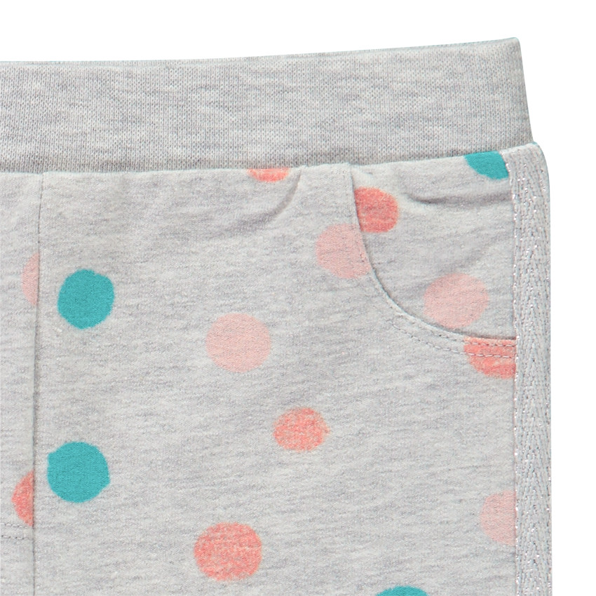 Ensemble avec tunique manches courtes print chat ludique et pantalon à pois 
