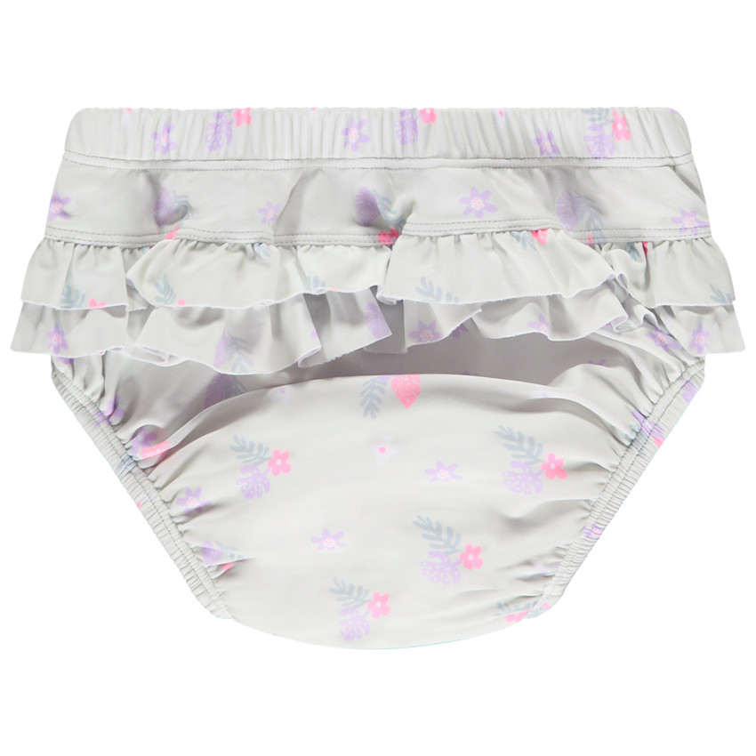 Culotte de bain couche imprimé avec volants pour bébé fille 