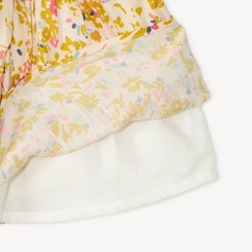 Jupe volantée effet froissé à imprimé fleuri pour fille 