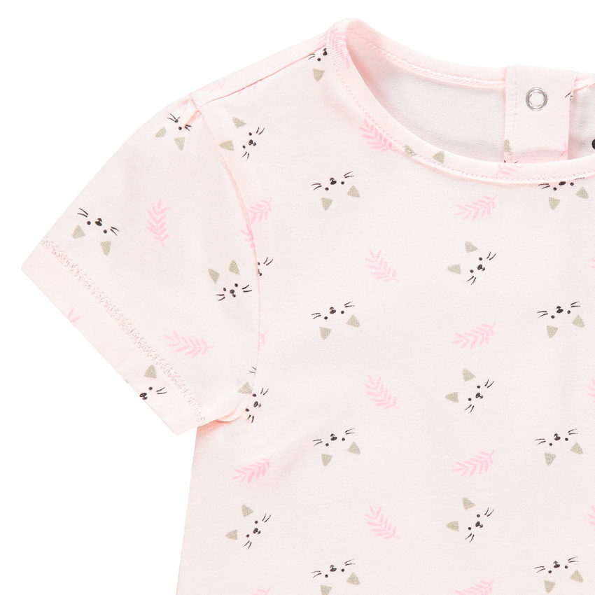 T-shirt manches courtes en coton bio imprimé chats 
