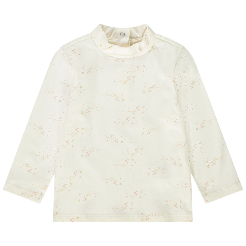 Sous-pull col roulé en jersey fantaisie pour bébé fille 