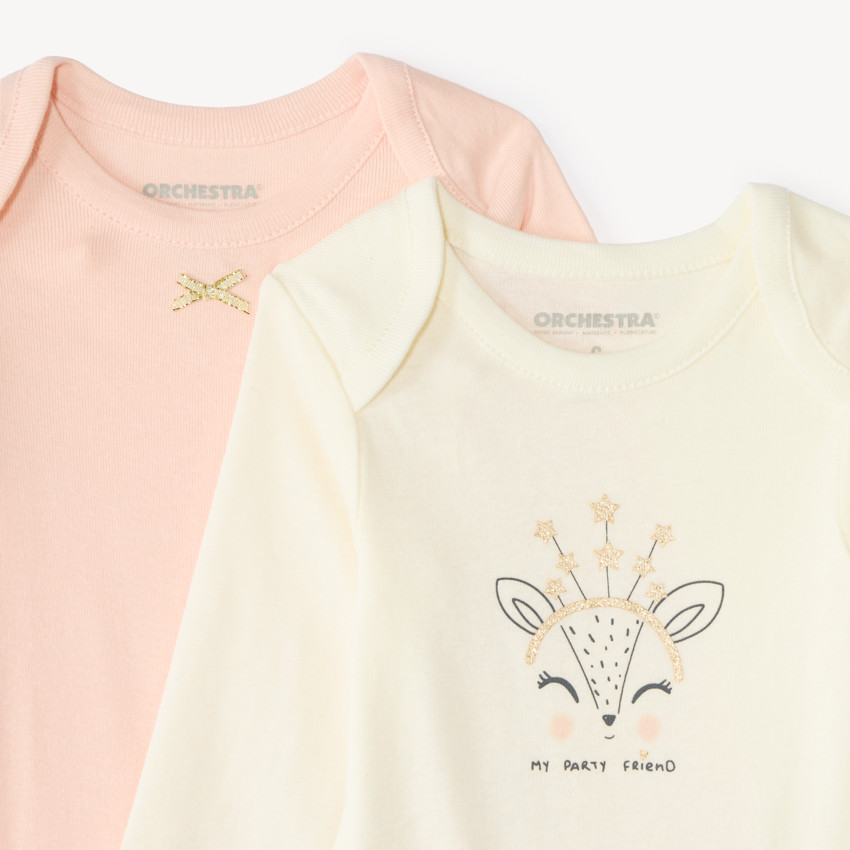 Lot de 7 bodies manches longues bébé fille 