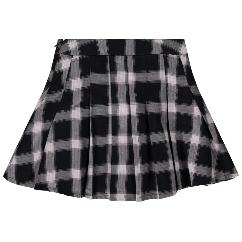 Jupe à carreaux en lurex argenté pour fille 